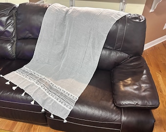 Pure Fine Cotton White on White Embroidered Fabric: Use for Chuppah Cover, Wedding Veil, Home Decor, Wrap, Hijab, Dupatta