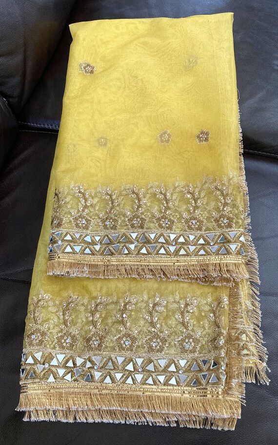 CLEARANCE Vintage, Boho Yellow Handcrafted with R… - image 4