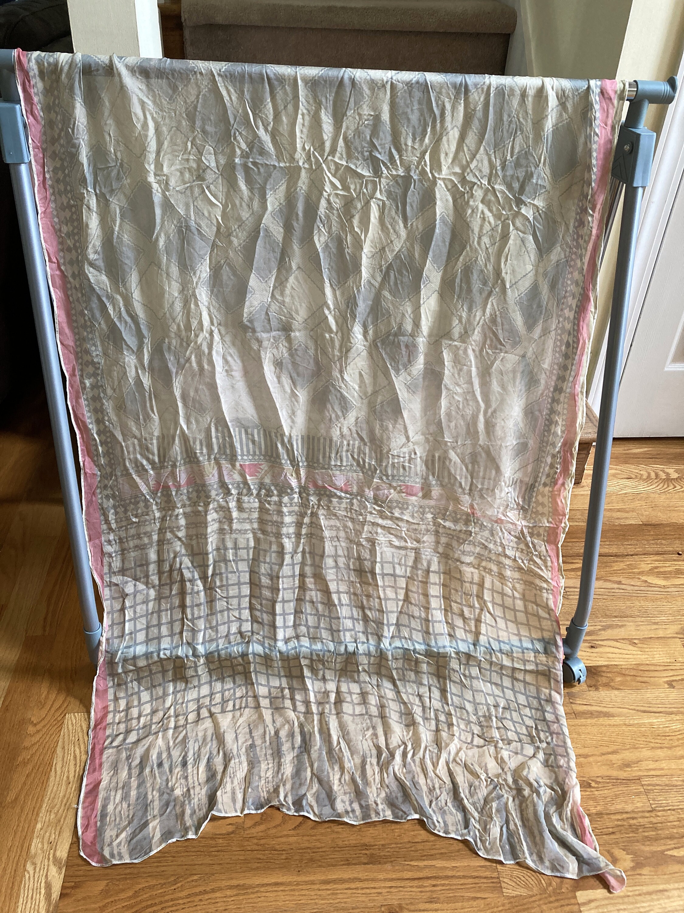 Vintage Pure Silk, Printed Stole, Scarf, Wrap, Shawl