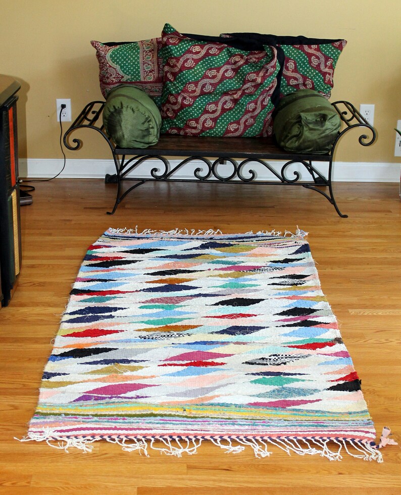 SALE 3x6 Ft Boho Vintage Dhurrie Rug Machine Washable Etsy