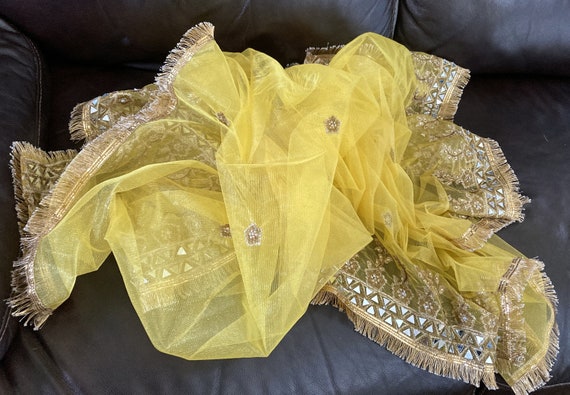 CLEARANCE Vintage, Boho Yellow Handcrafted with R… - image 5