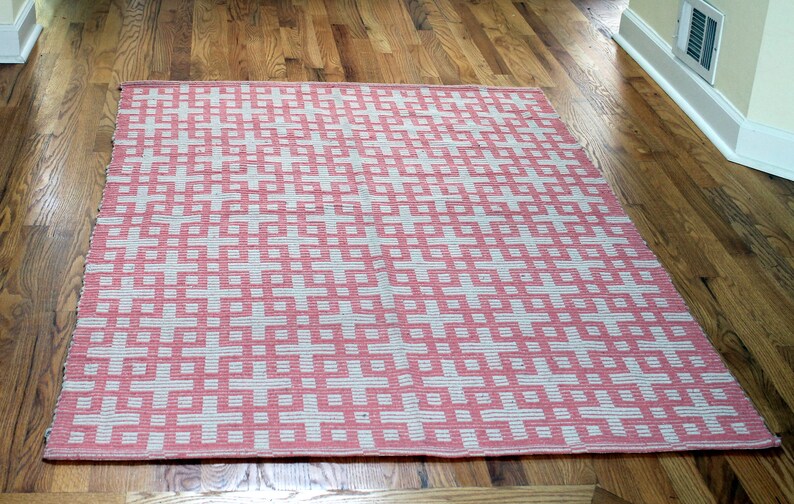 Rosa Wei U00df Geometrischen Motiven 100 Baumwolle Vintage Decke