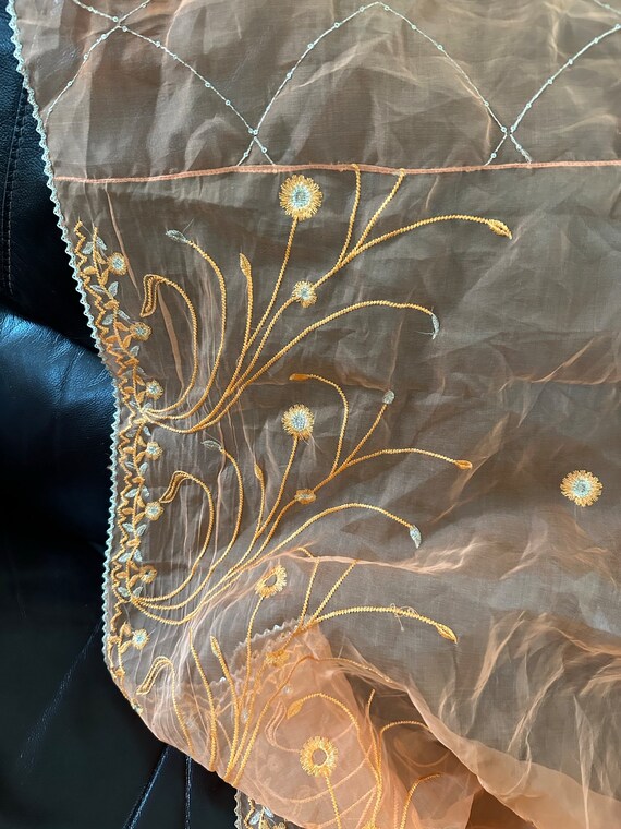 Vintage, Gold Sequins and Orange, Gold Embroidery… - image 3