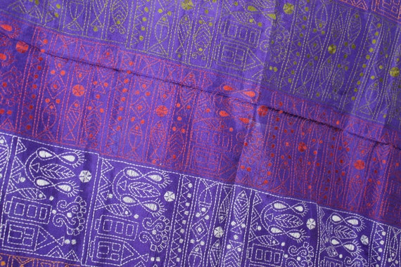 CLEARANCE Vintage Boho Purple Pure Fine Silk, Han… - image 6