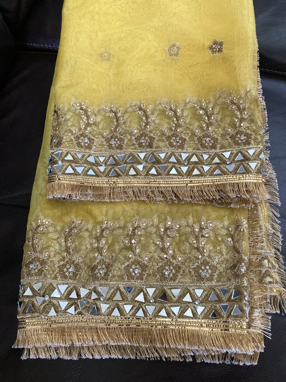 CLEARANCE Vintage, Boho Yellow Handcrafted with R… - image 1
