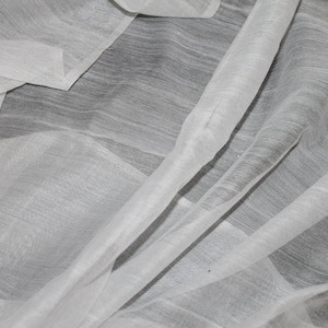 100% Handwoven White Cotton, Semi Sheer Finely Handwoven White Fabric : available in various lengths
