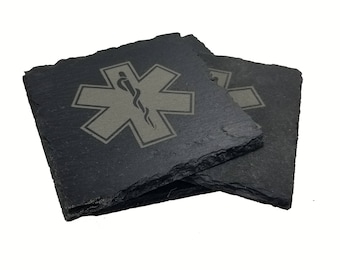 EMT/EMS/Paramedic Slate Coaster Set