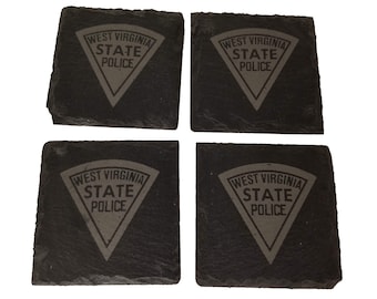 West Virginia State Police Slate Coaster Set - WVSP Graduation Gift
