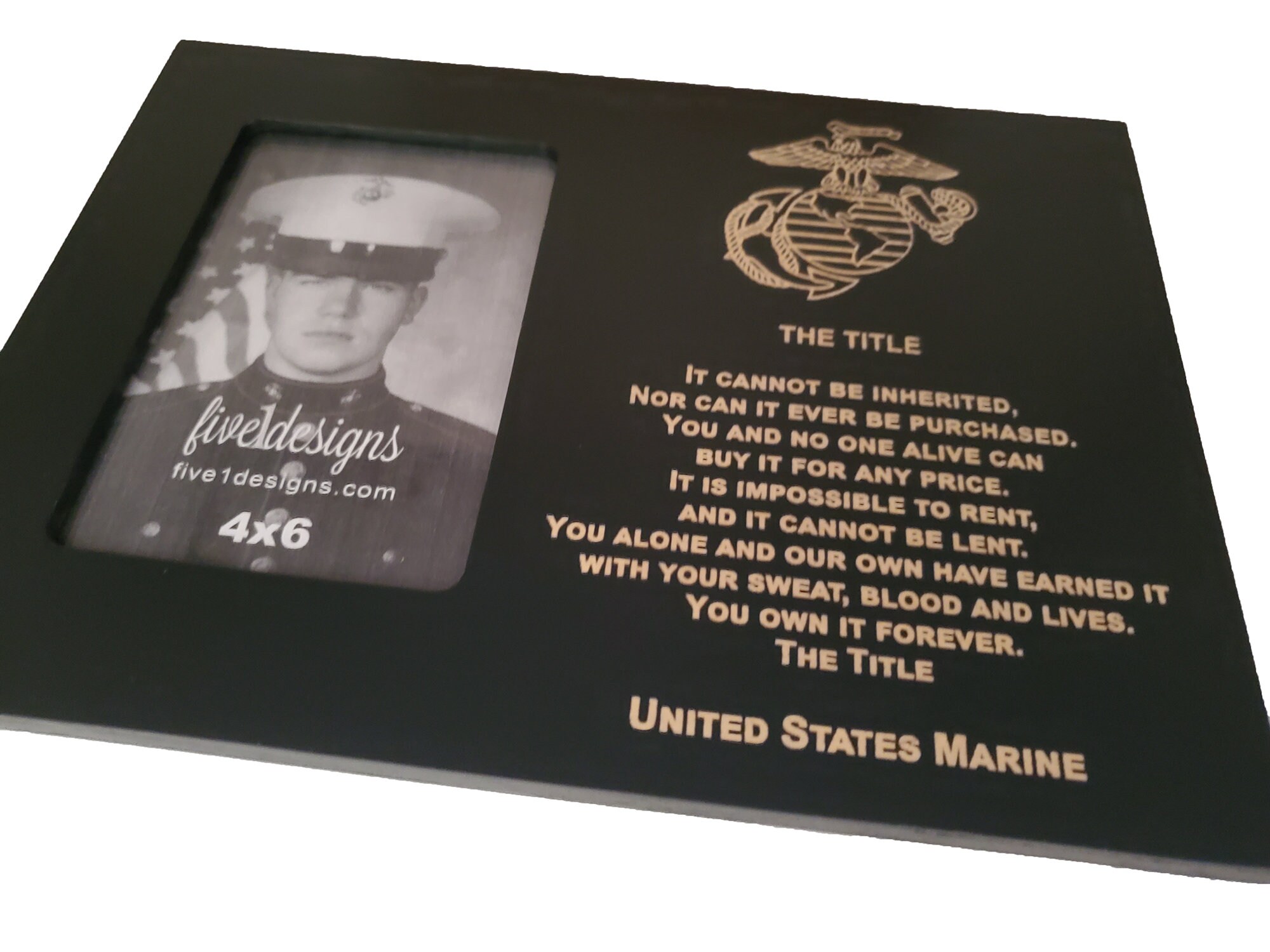 USMC Boot Camp Graduation Gift The Title Marine Corps 4x6 Etsy