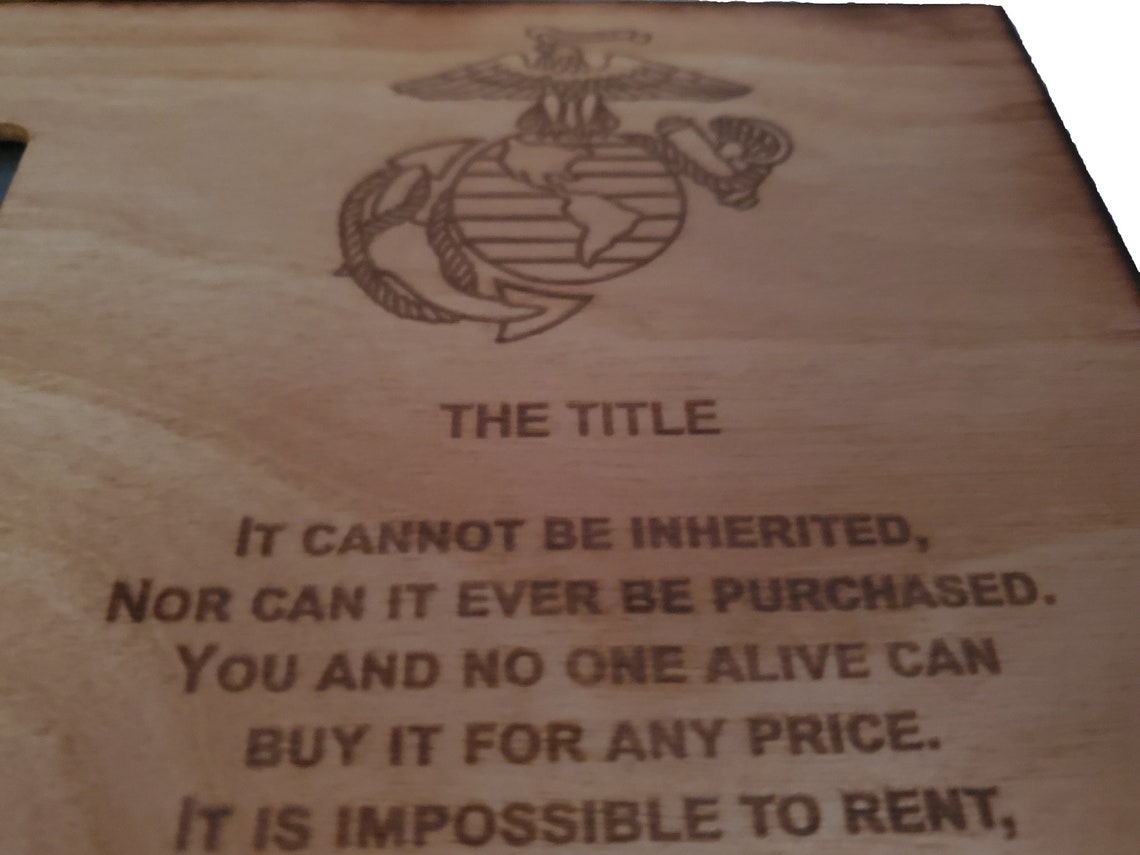 USMC Boot Camp Graduation Gift the Title Marine Corps 4x6 Etsy