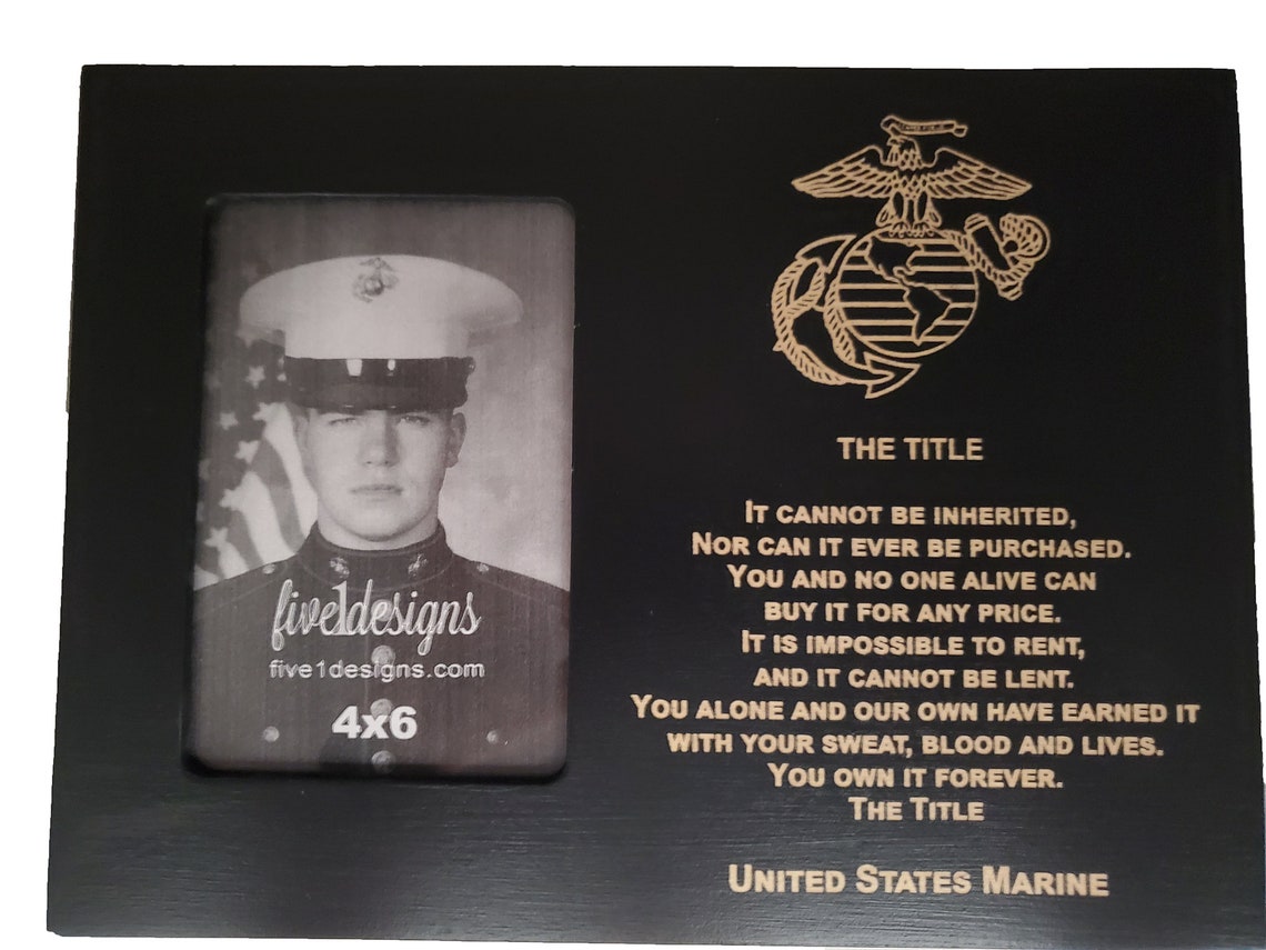 USMC Boot Camp Graduation Gift The Title Marine Corps 4x6 Etsy