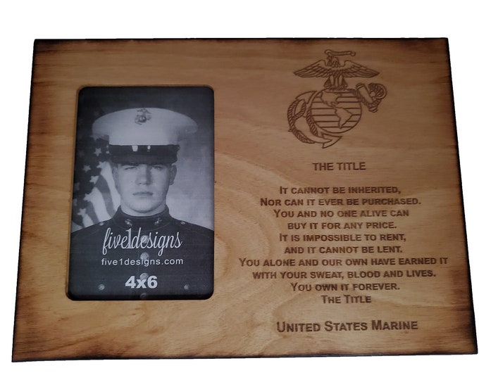 USMC Boot Camp Graduation Gift the Title Marine Corps 4x6 Etsy