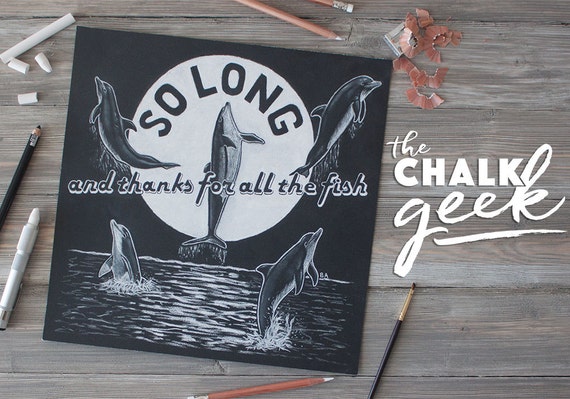 The Hitchhiker S Guide To The Galaxy Geeky Chalk Art Quote Etsy The Hitchhiker S Guide To The Galaxy Geeky Chalk Art Quote Etsy
