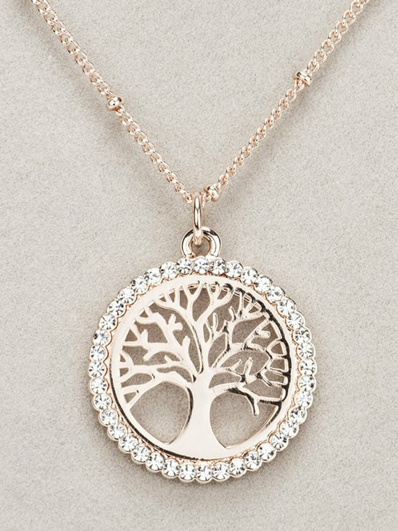 Collana con ciondolo albero della vita in oro rosa Newgrange