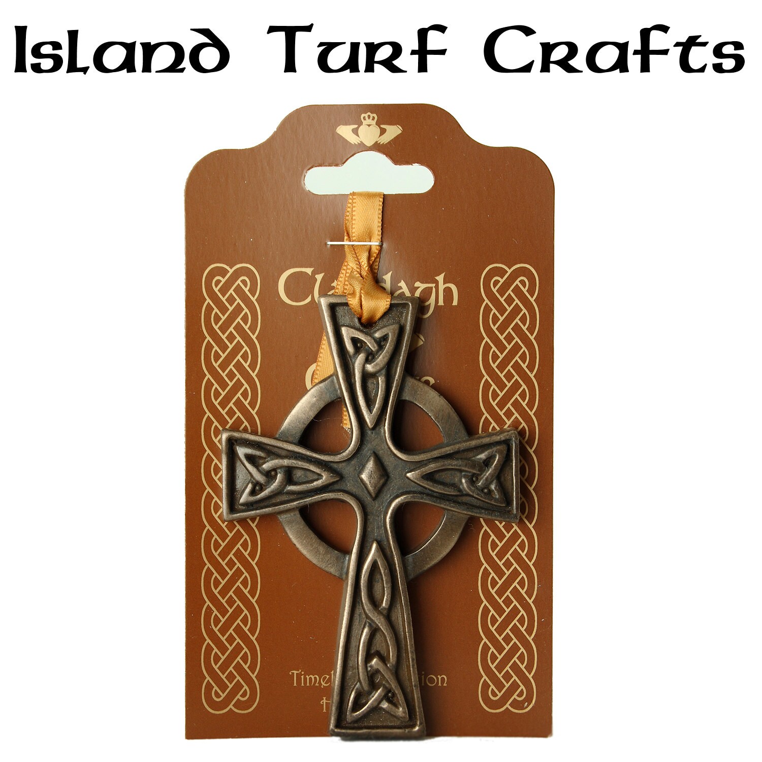 TSF21 island turf crafts Bronze croix celtique suspendu bronze décoration 4" 