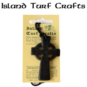 Irish Turf Celtic Cross Pendant 2&#39;&#39; [T25-J2]