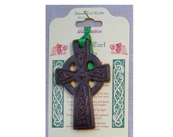 Irish Turf Celtic Cross (Hanging Decoration) [F28]