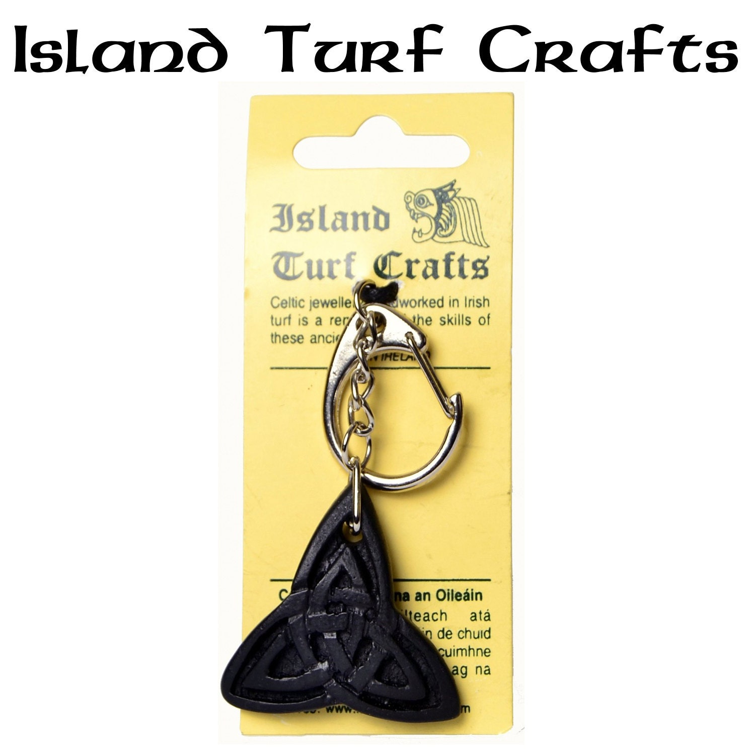 MJ03 Irish Trinity Celtic Keyring 2" Island Turf Crafts