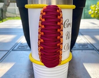 Burgundy Paracord Tumbler Handle: Fits 20/24oz Skinny Tumblers