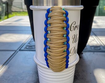Handwoven Paracord Tumbler Handle: Stretchable 20oz Short Cord