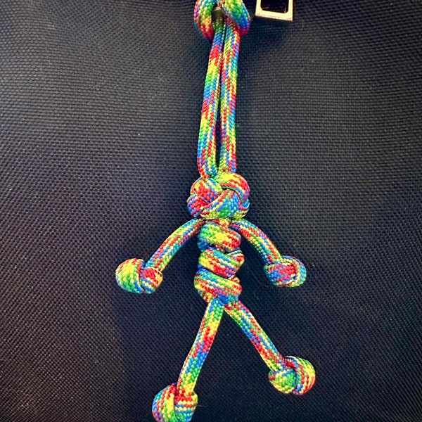 Handmade Autism Awareness Backpack Buddy Zipper Pull, Slip Knot Keychain, Snake Knot, Paracord People, Party Favors, Key Ring, Jacket Buddy