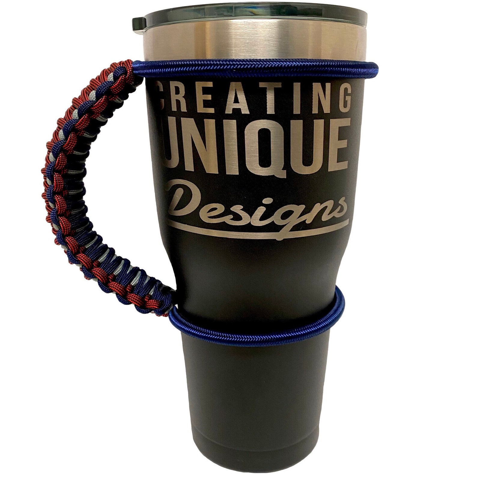Tumbler Handle Paracord Handle Coated Tumblers Travel Mugs Etsy