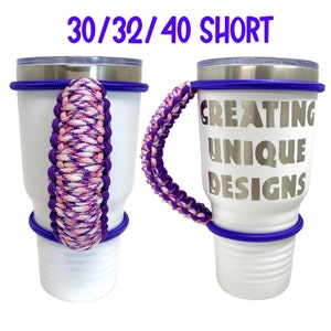 Aloha Pink Purple Tumbler Handle, Paracord Fits Epoxy Coated Tumblers Travel Mugs Skinny Cups Stainless Steel Tumblers 20 30 32 40 Oz image 7