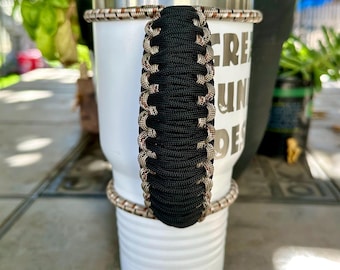 Desert Camo Paracord Tumbler Handle: Customizable 30/40oz