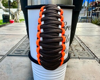 Cleveland Browns Paracord Tumbler Handle: 20 Oz Stainless Steel Travel Mug