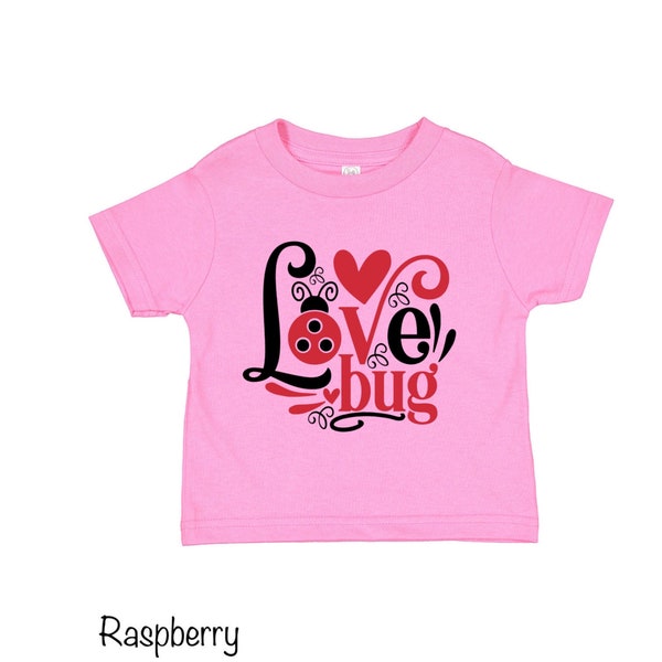 Love bug Toddler T-Shirt, Toddler Graphic Tees, Rabbit Skins Jersey T-Shirts, Child’s Spring Shirt, HTV Vinyl, Ladybug, Girls’ Toddler Shirt