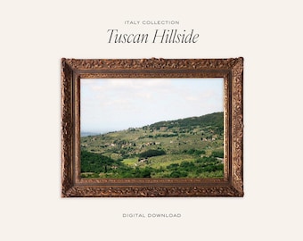 Ladera de la Toscana / Colección Italia / Fotografía de montañas europeas / Fotografía vintage de Europa / Descarga digital