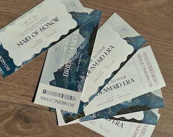 Destination Wedding Bridesmaid Proposal Ticket: Editable Canva Template (Digital Download)