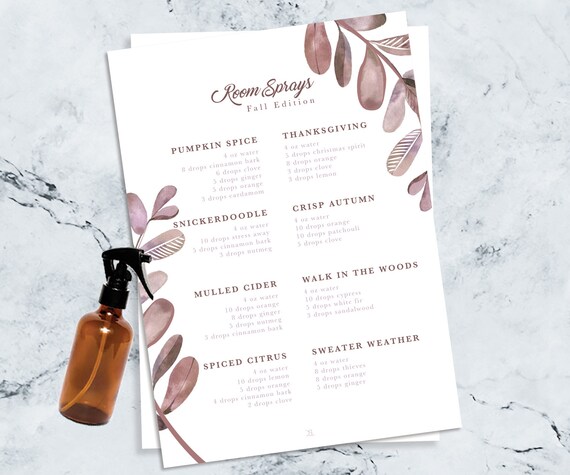 Fall Recipe Sheet Essential Oils Room Spray