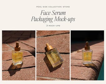 Face Serum Mockup PSD: Minimalist Stone Packaging, 4000x6000px