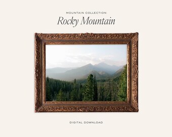 Rocky Mountain Photography Print: Vintage Gallery Wall Art (Digital Download