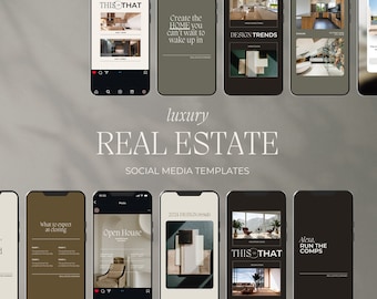 Real Estate Social Media Templates: Modern Minimal Canva Reel Covers (Digital Download)