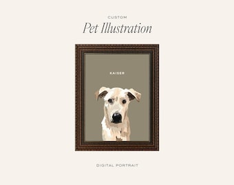 Custom Pet Portrait | Personalized Digital Illustration (Digital File)