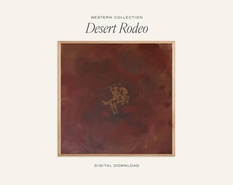 Desert Rodeo Art Painting: Western Cowboy Wall Decor (Digital Download)