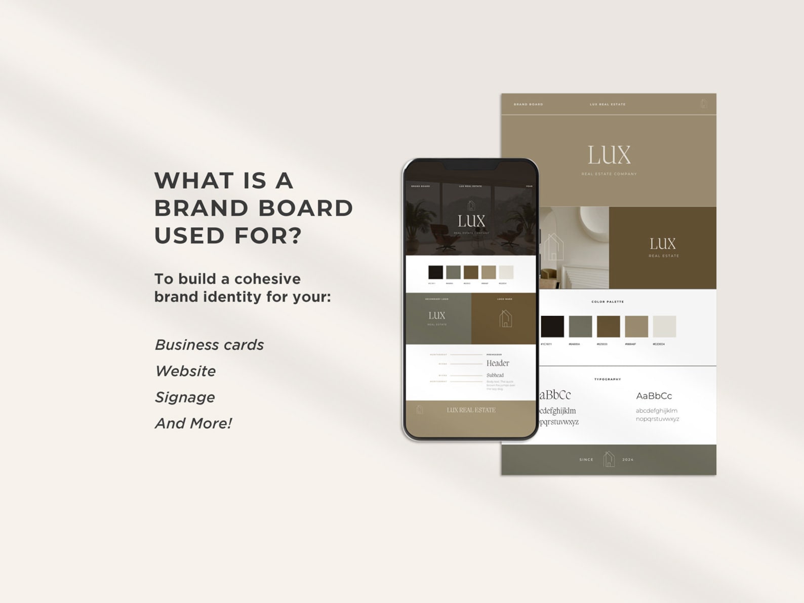 Luxury Real Estate Brand Board Template: Modern Realtor Branding (canva ...