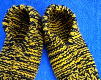 Men's, 2 Color Hand Knitted Slippers, Knitted Slippers, Slippers, Shoes, Twinkle Bug Moon, Double yarn, Warm, Gift, Customizable, Footies