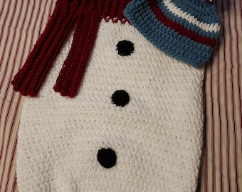 Snowman Snuggle Sack Bunting Photo Prop Christmas Snow Baby Newborn Baby Winter Warm Cuddle