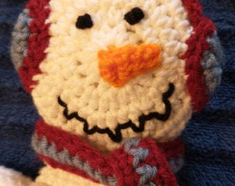 Crocheted Snowman Towel Topper, Custom Colors, Kitchen Decor
