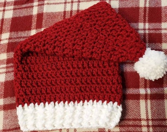 Santa, Santa Hat, Christmas, Crocheted, Hat, Beanie, Infant, Baby, Toddler, Kids, Adult, Family, Fun, Toboggan