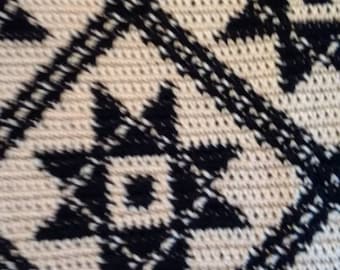 Star, Quilt Look, Afghan, Primitive, Customizable, Twinkle Bug Moon, Warm
