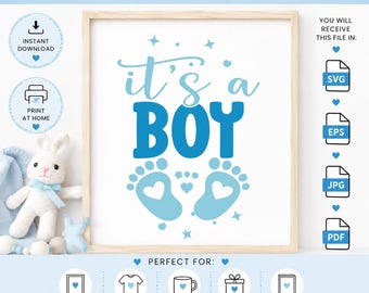 It's a Boy digital download file svg eps jpg pdf