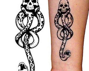 Tatuaje temporal de la Marca Tenebrosa - Set de 5 tatuajes de Mortífagos