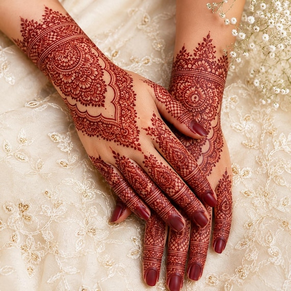 Maroon Herbal Henna Cones - Natural Temporary Tattoo Mehandi Ink