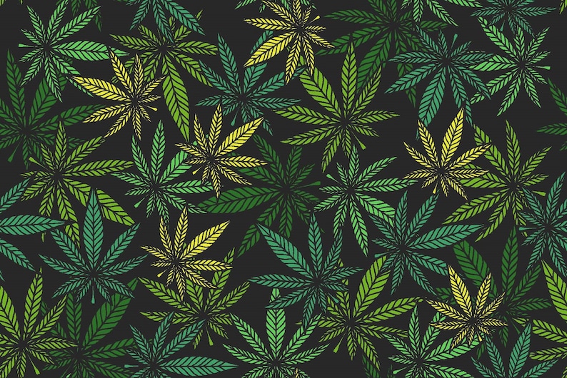 Marijuana Fabric Cannabis Fabric in Black/Green/Yellow / 100% | Etsy
