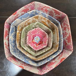 Prosperity Fabric Bowl Pattern - EPP, Lower & Wider (Digital Pattern) image 4