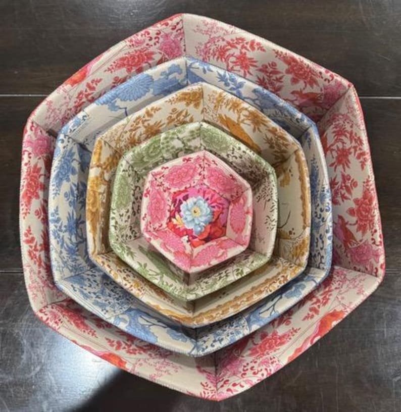Prosperity Fabric Bowl Pattern - EPP, Lower & Wider (Digital Pattern) image 4